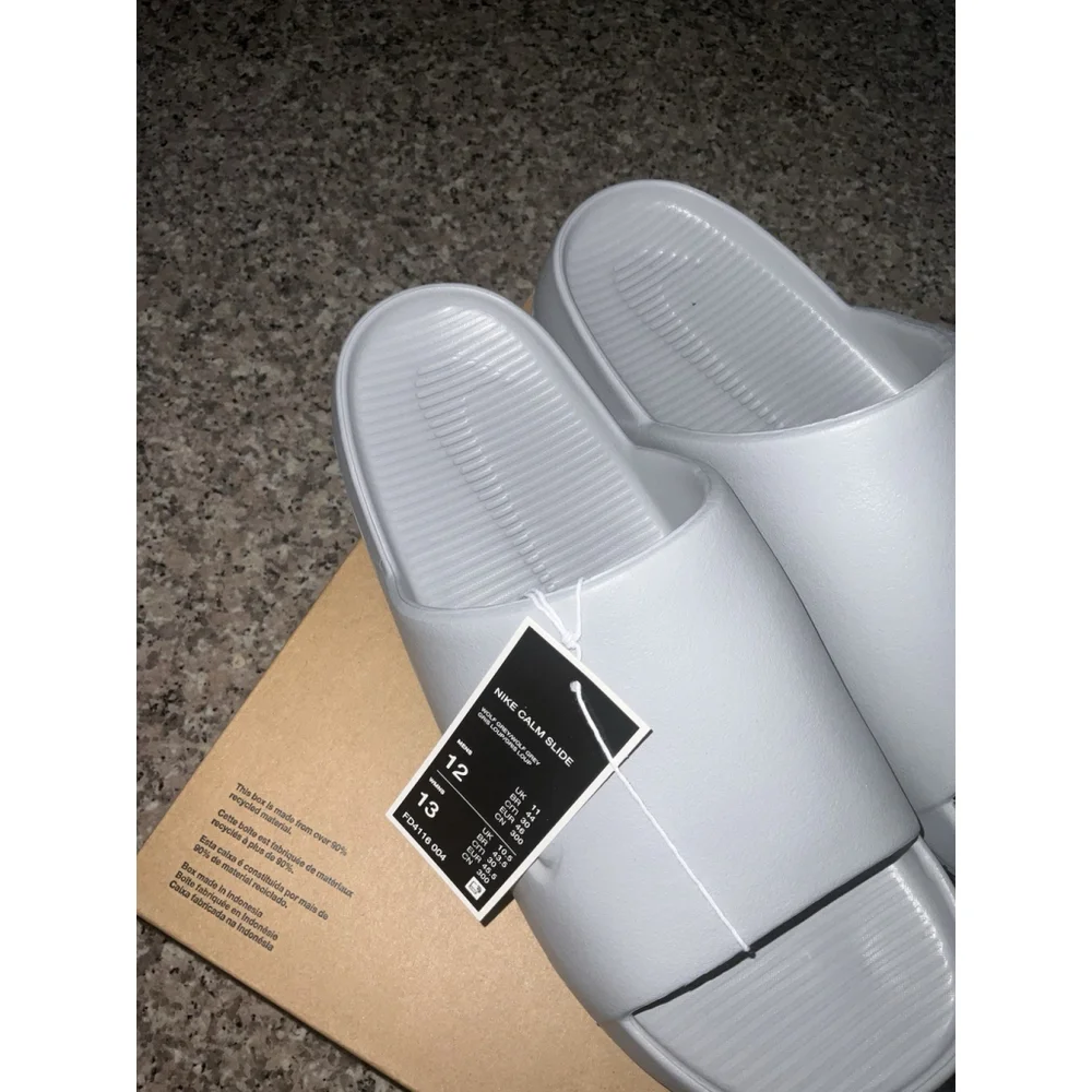 FD4116-004 Nike Calm Slide Wolf Grey Photon Dust Wolf Grey Men's Size 12